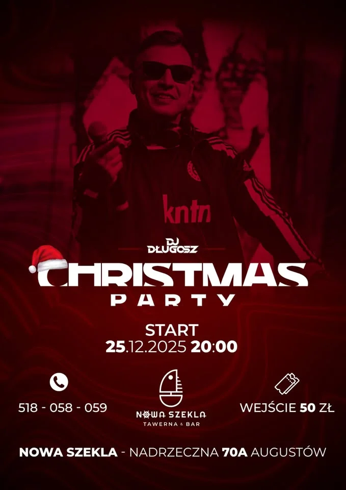 Grafika promocyjna wydarzenia CHRISTMAS PARTY (DJ DŁUGOSZ) — Boiler Room Party w Nowej Szekli