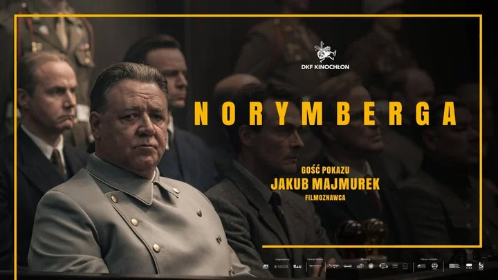 Grafika promocyjna wydarzenia DKF Kinochłon: „Norymberga” — pokaz z Jakubem Majmurkiem