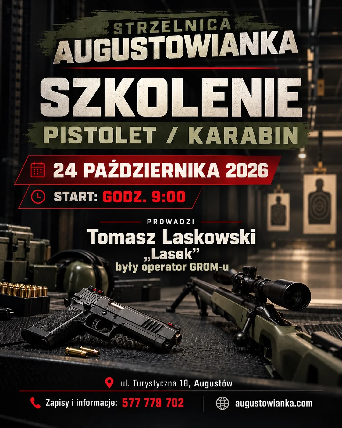 Grafika promocyjna wydarzenia Szkolenie z Grom-em w Lipowcu