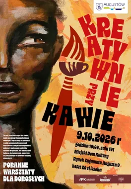 Grafika promocyjna wydarzenia Kreatywnie przy kawie