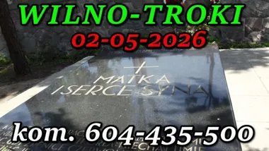 Grafika promocyjna wydarzenia Wycieczka do Wilna i Trok — jednodniowa wycieczka z Augustowa (2 maja 2026)