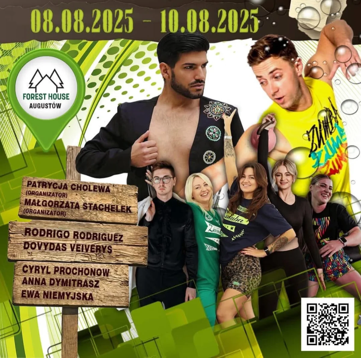 Grafika promocyjna wydarzenia Weekend z tańcem i zajęciami rekreacyjnymi w Augustowie