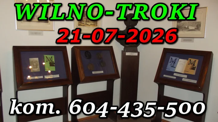 Grafika promocyjna wydarzenia Wycieczka do Wilna i Trok — jednodniowy wyjazd z Augustowa (21.07.2026)