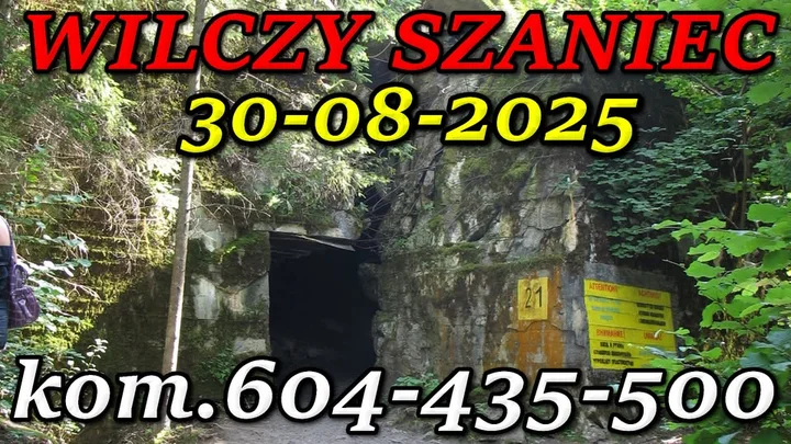 Obrazek przedstawia grafikę promocyjną wydarzenia Wycieczka do Wilczego Szańca i okolic – jednodniowa wyprawa z Augustowa