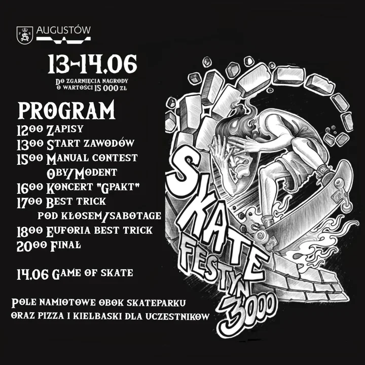 Skate Festyn 3000 rozkręca Augustów - weekend z trikami i muzyką