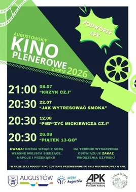 Augustów otwiera sezon kina plenerowego. Na start „Krzyk”