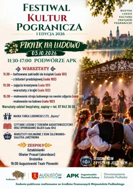 Bezpłatny piknik w Augustowie połączy muzykę, warsztaty i smaki pogranicza