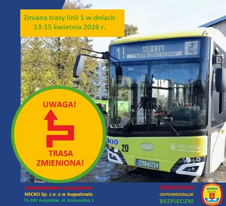 Autobus linii 1 ominie most na Westerplatte i pojedzie objazdem